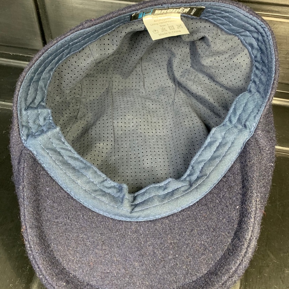 BRONER Navy WOOL CABBIE NEWSBOY CAP Hat‎ #41517 - Picture 5 of 8